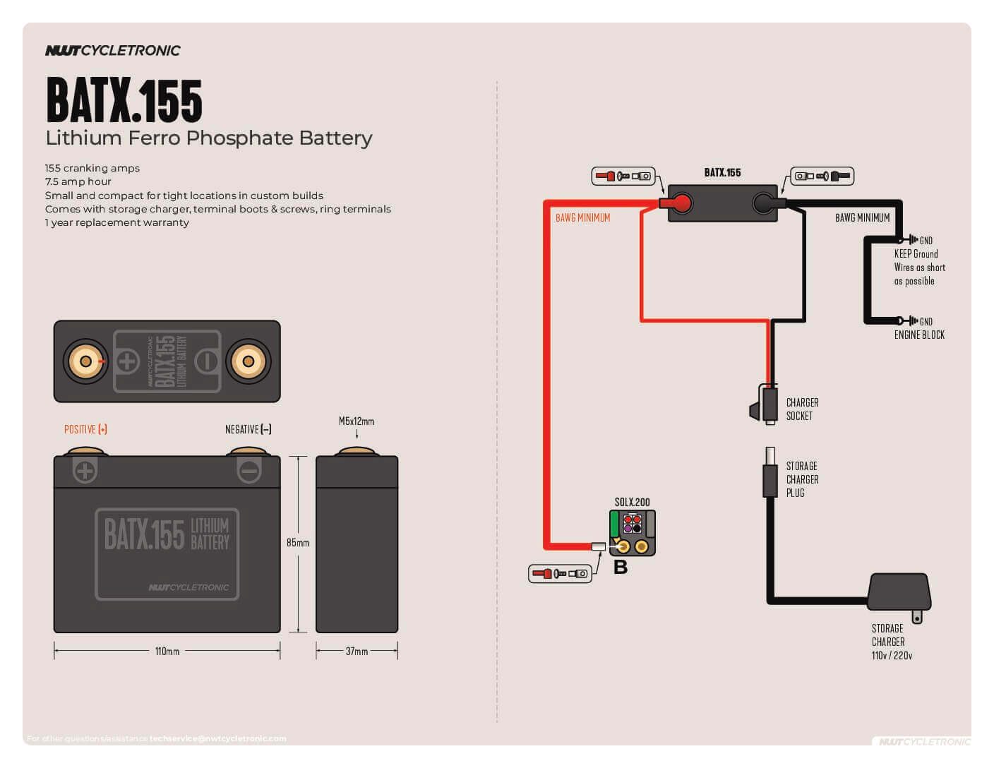 
                  
                    BATX.155 - Lithium Ferro Phosphate Battery (LiFePO4) - 155cca  [WITH CHARGER]
                  
                