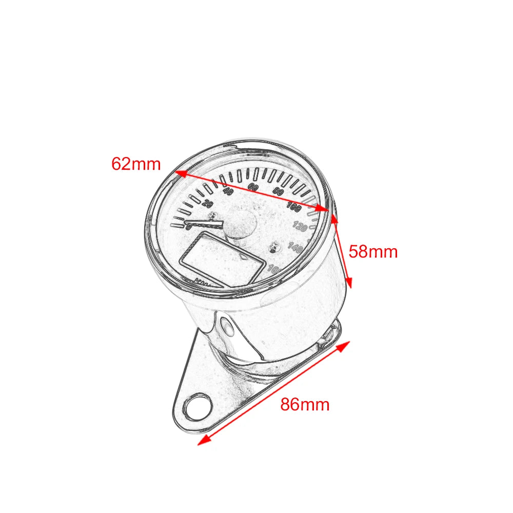 
                  
                    Motorcycle Speedometer With LCD Odometer/Fuel 62mm
                  
                