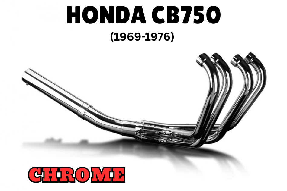 HONDA CB750 K0-K6 (69-76) SOHC 4-1 CHROME COAT EXHAUST SYSTEM for cafe racer motorcycle builds