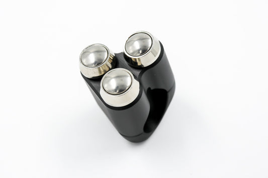 3 Button Handlebar Controls 22mm (SILVER BUTTONS) for cafe racer motorcycle builds