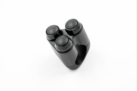 3 Button Handlebar Controls 22mm (BLACK BUTTONS) for cafe racer motorcycle builds