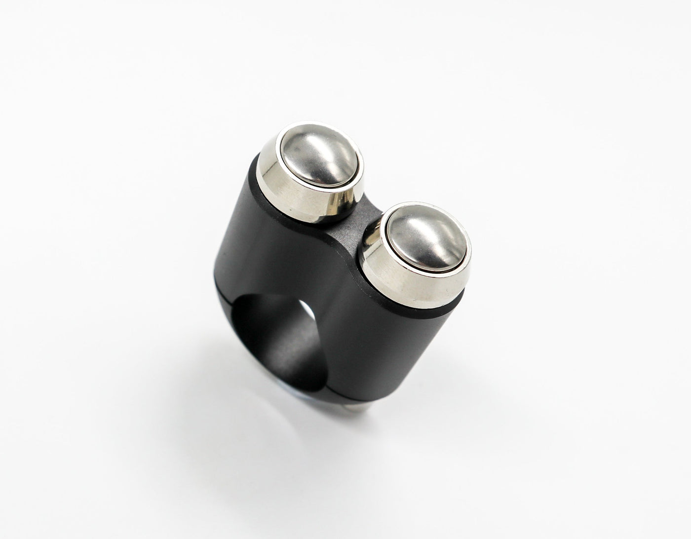 2 Button Handlebar Controls 22mm (SILVER BUTTONS) for cafe racer motorcycle builds