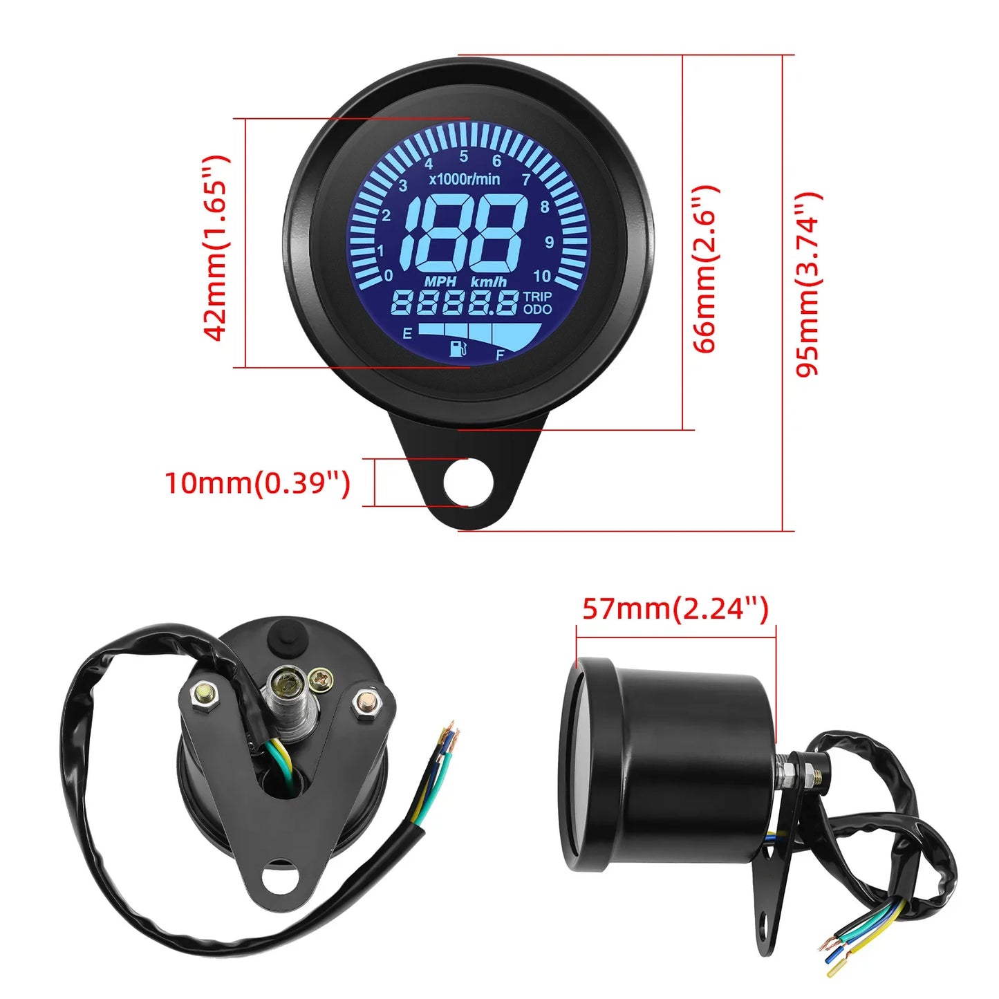 
                  
                    LDC Motorcycle Speedometer 66mm (7 Selectable Colours)
                  
                