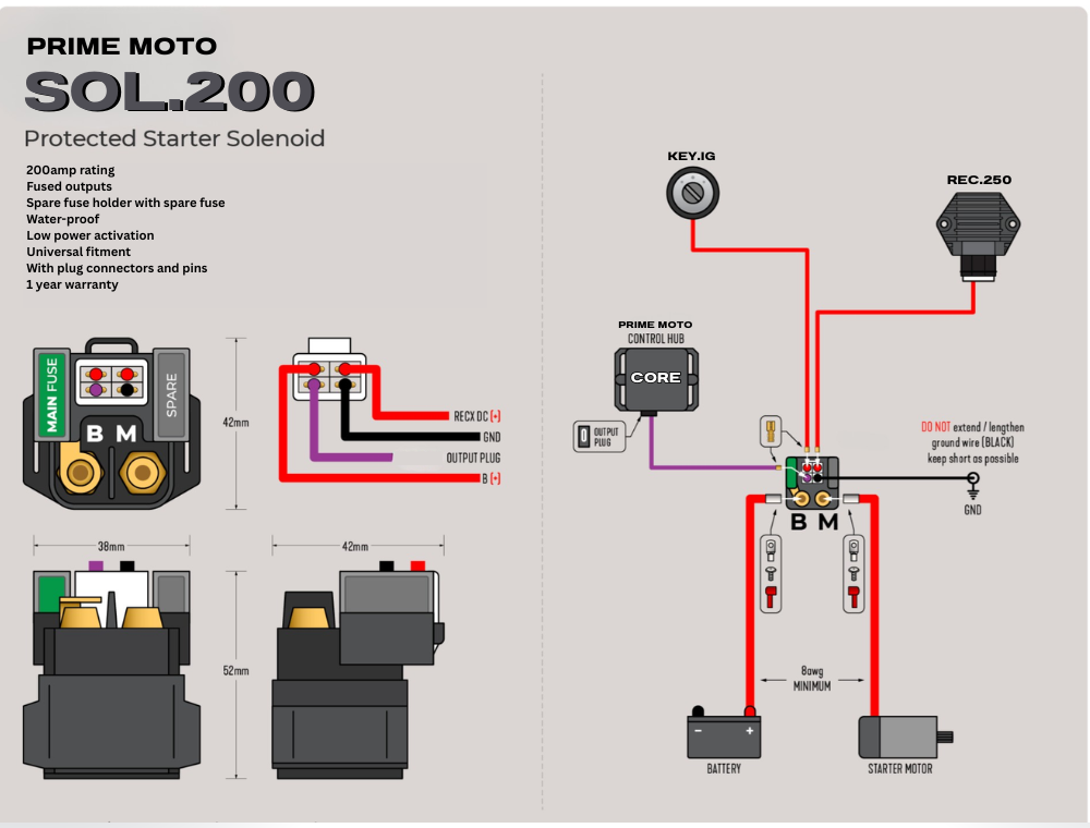 
                  
                    STARTER SOLENOID 200amp -With Wiring Digram
                  
                