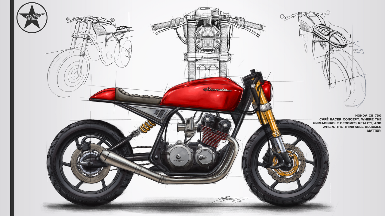 Concept Drawing Of Your Motorcycle for cafe racer motorcycle builds
